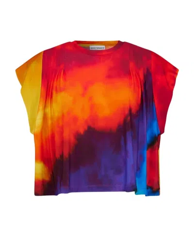 RABANNE PACO RABANNE TIE-DYED CREWNECK CROPPED T-SHIRT