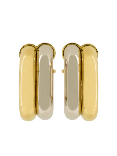 RABANNE TWO-TONE HOOP EARRINGS