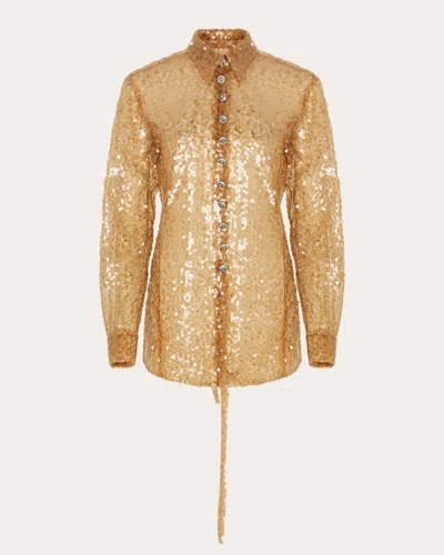 RABANNE WOMEN'S EMBELLISHED SEQUIN-EMBROIDERED SHIRT