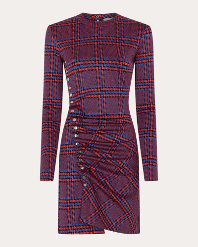 RABANNE WOMEN'S GATHERED PRINTED CREPE MINI DRESS