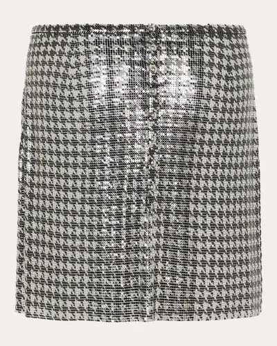 RABANNE WOMEN'S HOUNDSTOOTH CHAINMAIL MINI SKIRT