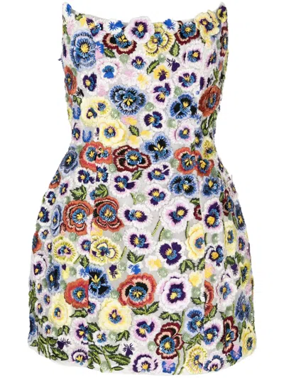 RACHEL GILBERT CAMDEN FLORAL-APPLIQUÉ MINIDRESS