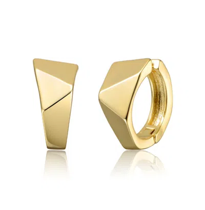 RACHEL GLAUBER 14K GOLD PLATED GEOMETRIC INFINITY MINI HOOP EARRINGS