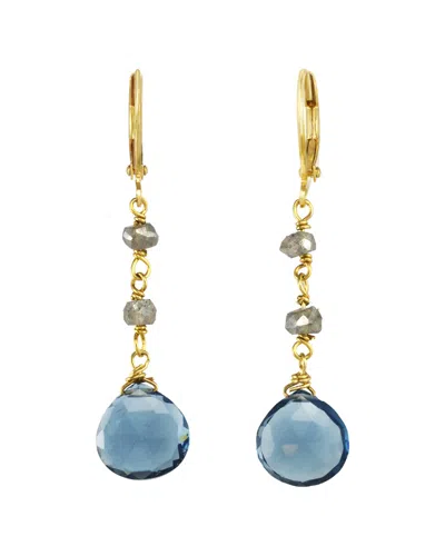 RACHEL REINHARDT RACHEL REINHARDT 14K OVER SILVER LABRADORITE & TOPAZ DROP EARRINGS
