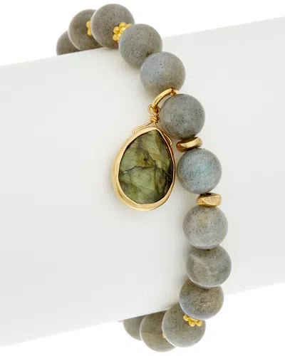 RACHEL REINHARDT RACHEL REINHARDT 14K OVER SILVER LABRADORITE STRETCH BRACELET