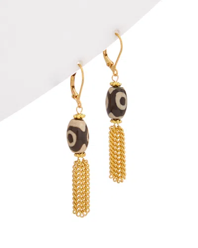 RACHEL REINHARDT RACHEL REINHARDT 14K PLATED AGATE DROP EARRINGS