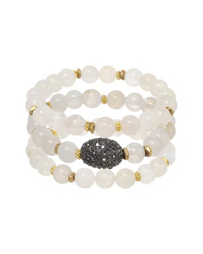 RACHEL REINHARDT RACHEL REINHARDT BABY'S BREATH MOONSTONE CRYSTAL BRACELET