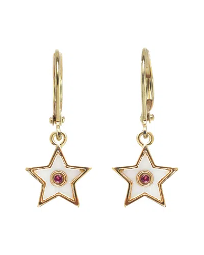 RACHEL REINHARDT RACHEL REINHARDT GOLD FILLED CZ & ENAMEL STAR EARRINGS