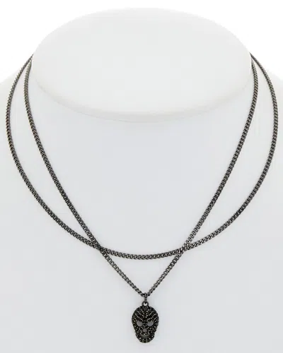 RACHEL REINHARDT RACHEL REINHARDT SILVER & PLATED BLACK SPINEL SKULL NECKLACE