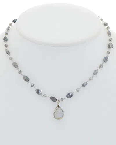 RACHEL REINHARDT RACHEL REINHARDT SILVER LABRADORITE & MOONSTONE NECKLACE