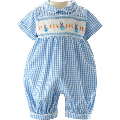 RACHEL RILEY RACHEL RILEY GINGHAM BUNNY SMOCKED BABYSUIT
