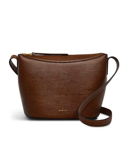 RADLEY LONDON KENSAL FAUX LIZARD ZIP TOP CROSSBODY BAG
