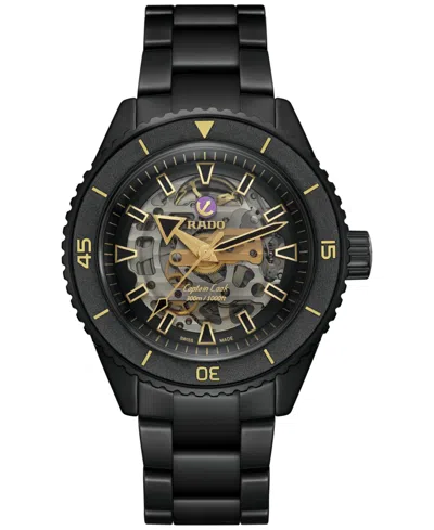 RADO MEN'S SWISS AUTOMATIC CAPTAIN COOK BLACK HIGH-TECH CERAMIC BRACELET WATCH 43MM