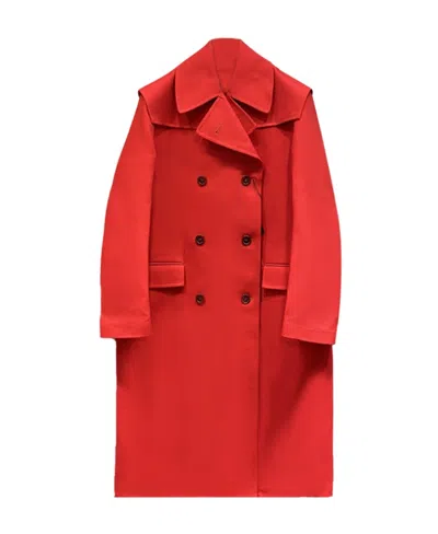 RAF SIMONS DOUBLE-BREASTED LAPEL LONG OVERCOAT