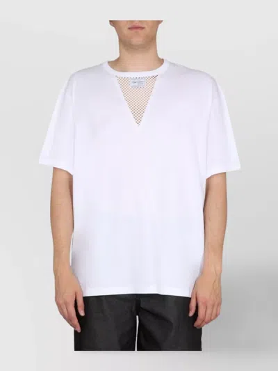RAF SIMONS COTTON MESH INSERT LOGO PATCH T-SHIRT
