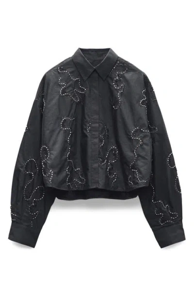 RAG & BONE RAG & BONE BEATRICE BEADED EMBROIDERED BUTTON-UP SHIRT
