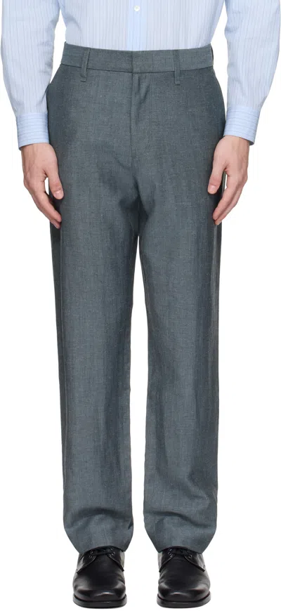 RAG & BONE BLUE EVAN WOOL-BLEND TROUSERS