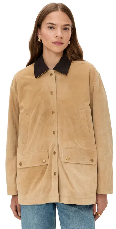 RAG & BONE CASSIDY SUEDE BARN JACKET TAN
