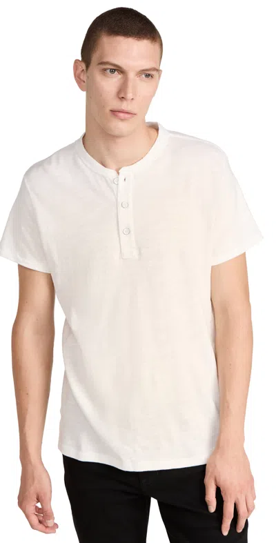 RAG & BONE CLASSIC SHORT SLEEVE HENLEY WHITE