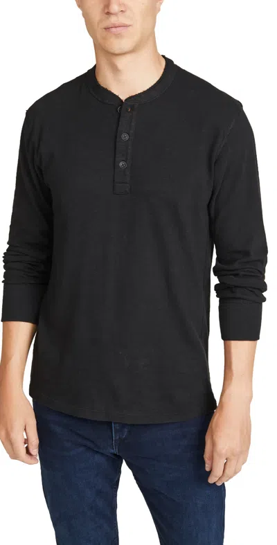 RAG & BONE LONG SLEEVE CLASSIC HENLEY JET BLACK