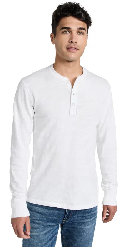 RAG & BONE LONG SLEEVE CLASSIC HENLEY WHITE