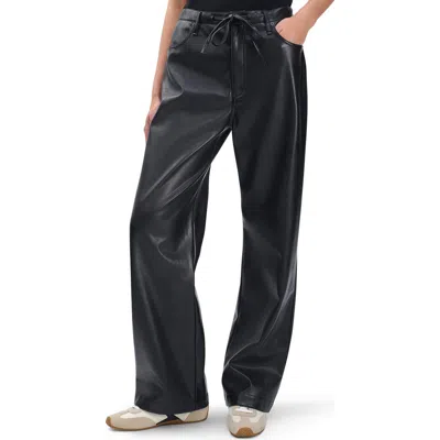 RAG & BONE RAG & BONE PHOEBE FAUX LEATHER DRAWSTRING WIDE LEG PANTS