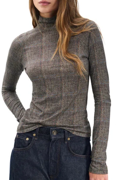 RAG & BONE RAG & BONE SHAW PANELED PLAID TURTLENECK T-SHIRT