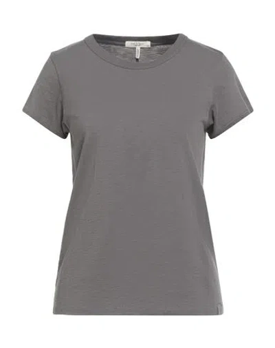 RAG & BONE RAG & BONE WOMAN T-SHIRT GREY SIZE L ORGANIC COTTON