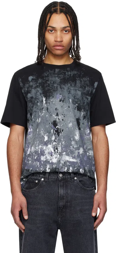 RAG & BONE BLACK SPLATTER PRINT T-SHIRT