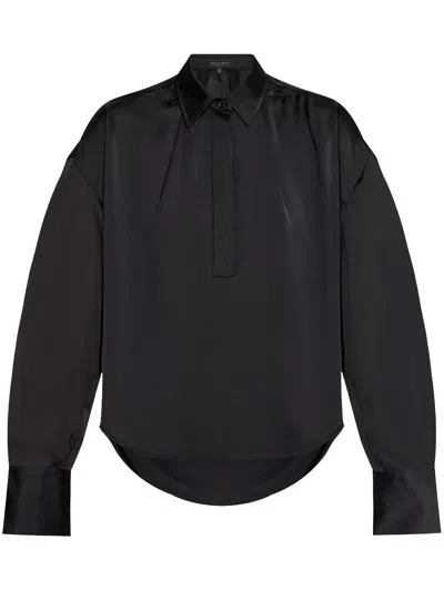 RAG & BONE LONG-SLEEVE POLO TOP