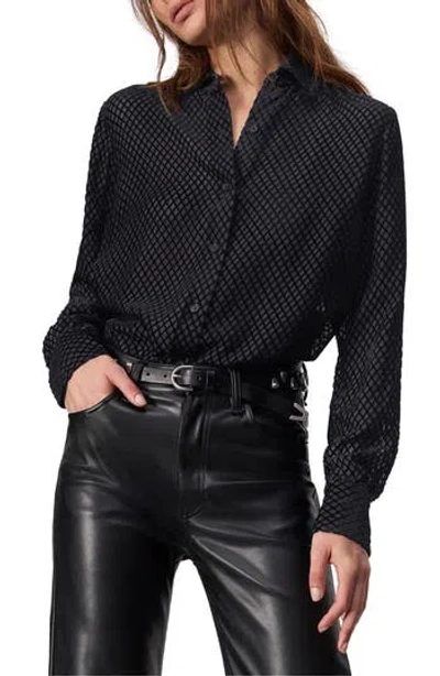 RAG & BONE RAG & BONE LILA VELVET BURNOUT BUTTON-UP SHIRT