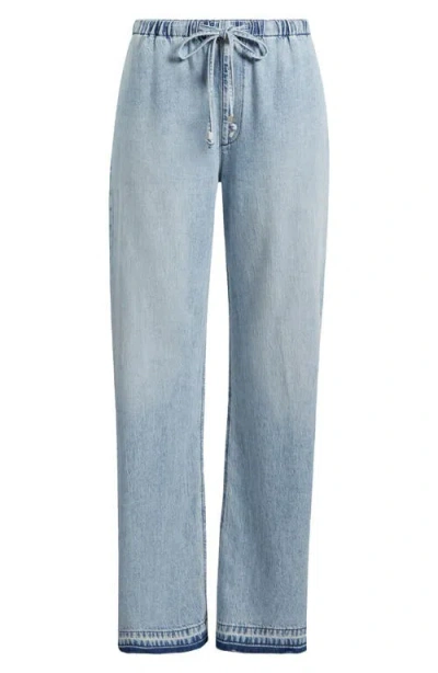 RAG & BONE RAG & BONE ULTRA FEATHERWEIGHT LOGAN RELEASE HEM WIDE LEG PULL-ON DENIM PANTS