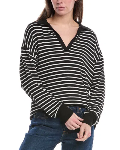 RAG & BONE THE KNIT STRIPE POLO PULLOVER