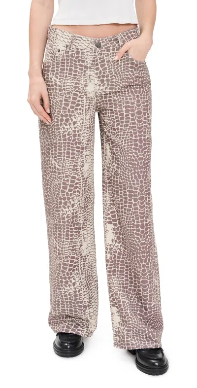 RAGGED PRIEST BITE JEANS CROC PRINT