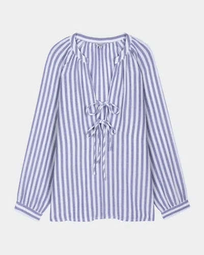 RAILS BRIELLE STRIPED TIE-FRONT BLOUSE