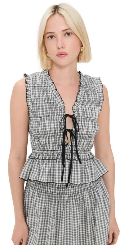 RAILS MARTINE TOP IVORY JET GINGHAM