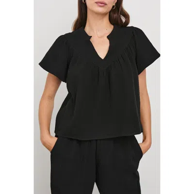 RAILS RAILS SAYER ORGANIC COTTON GAUZE SPLIT NECK TOP