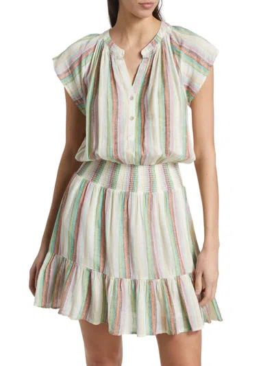 RAILS WOMEN'S AUGUSTINE STRIPE LINEN-BLEND MINIDRESS