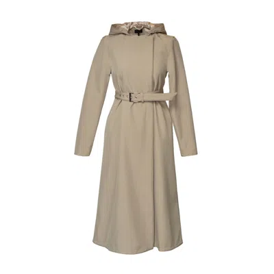 RAINSISTERS WOMEN'S BROWN / NEUTRALS SHORT COAT WITH TRAPEZE CUT IN BEIGE: CLASSIC TRENCH