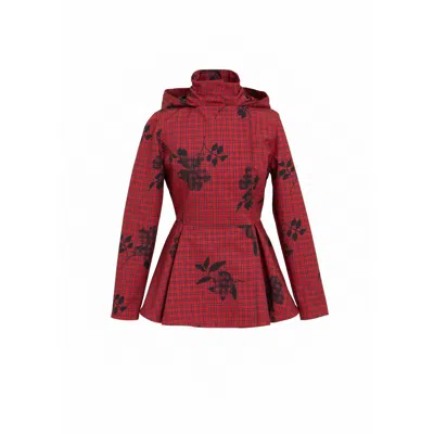 RAINSISTERS WOMEN'S RED JACKET WITH DETACHABLE HOOD: CRIMSON HEART