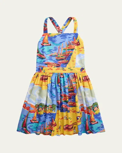RALPH LAUREN 30S COTTON-PRINTPINAFOR-DRESSES-DAY DRESS