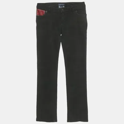 RALPH LAUREN BLACK DENIM SKINNY JEANS 8 YRS WAIST 23"