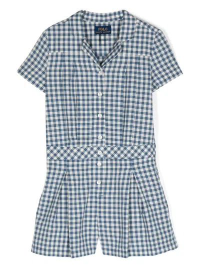 POLO RALPH LAUREN GINGHAM-CHECK PLAYSUIT