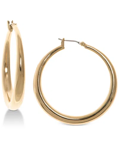 RALPH LAUREN GOLD-TONE GRADUATED HOOP EARRINGS
