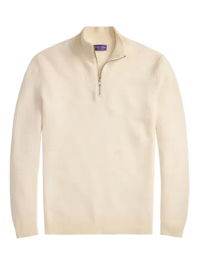 RALPH LAUREN HALF-ZIP CASHMERE SWEATER