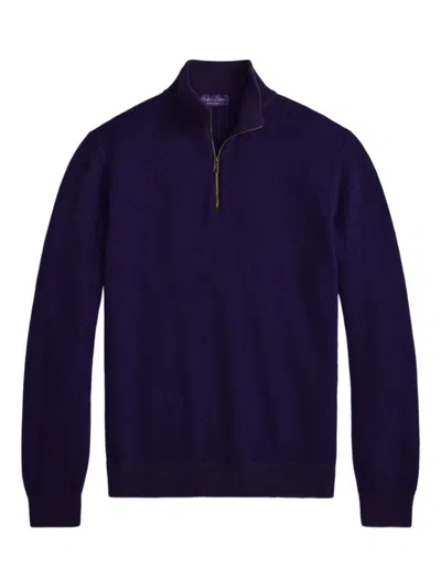 RALPH LAUREN HALF-ZIP CASHMERE SWEATER