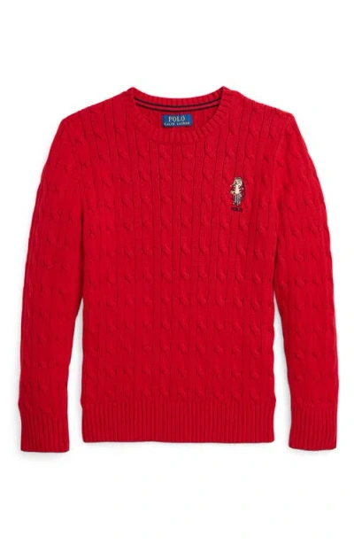 POLO RALPH LAUREN POLO RALPH LAUREN KIDS' CABLE KNIT COTTON SWEATER