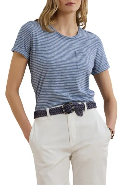 RALPH LAUREN LAUREN RALPH LAUREN STRIPE SLUB COTTON POCKET T-SHIRT