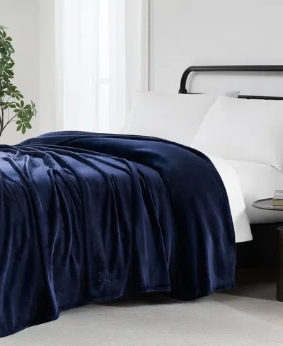 RALPH LAUREN MICROMINK PLUSH BLANKET, TWIN