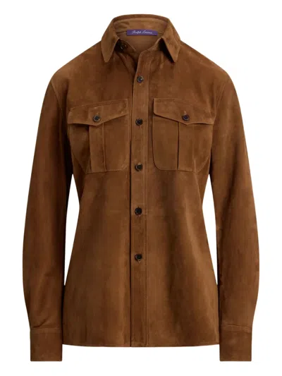 RALPH LAUREN SUEDE LONG-SLEEVE SHIRT